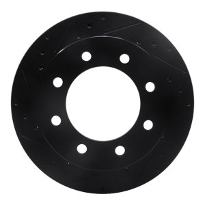 Chevrolet Silverado 2500 Brake Rotor (1) - Rear Left - R1 Concepts - Drilled & Slotted - Black - `99-`20